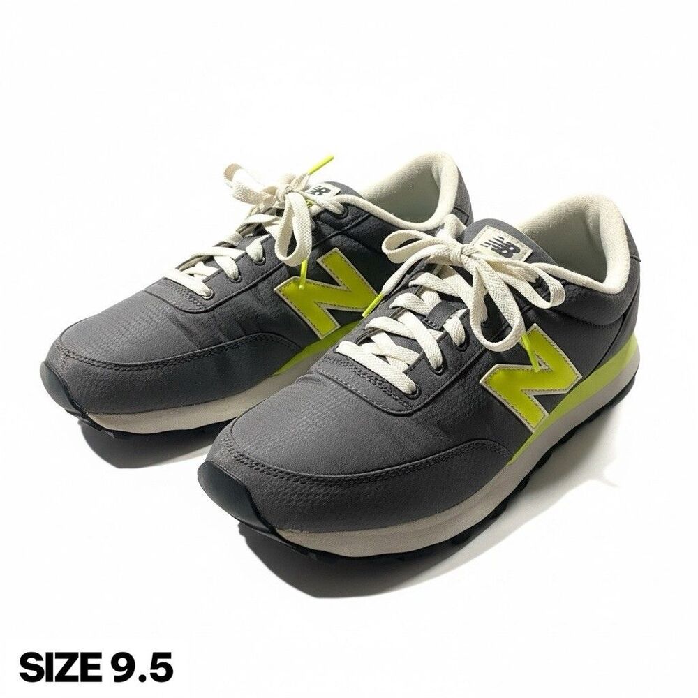 New Balance 501 Sneakers Women’s Size 9.5 Light Grey Neon Green Running Athletic
